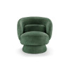 Fauteuil pivotant tissu bouclé vert Tirian
