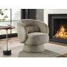 Fauteuil 1 place pivotant bouclé taupe Tirian