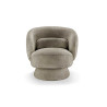 Fauteuil 1 place pivotant bouclé taupe Tirian