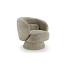 Fauteuil 1 place pivotant bouclé taupe Tirian
