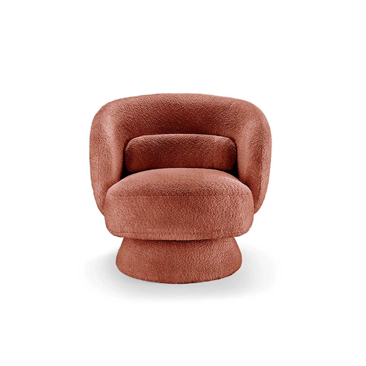 Fauteuil pivotant bouclé rouille Tirian