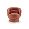 Fauteuil pivotant bouclé rouille Tirian