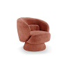 Fauteuil pivotant bouclé rouille Tirian