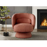 Fauteuil pivotant bouclé rouille Tirian