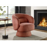 Fauteuil pivotant bouclé rouille Tirian