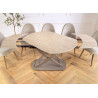 Table à manger extensible aspect travertin 130-190 cm Avarea