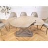Table à manger extensible aspect travertin 130-190 cm Avarea