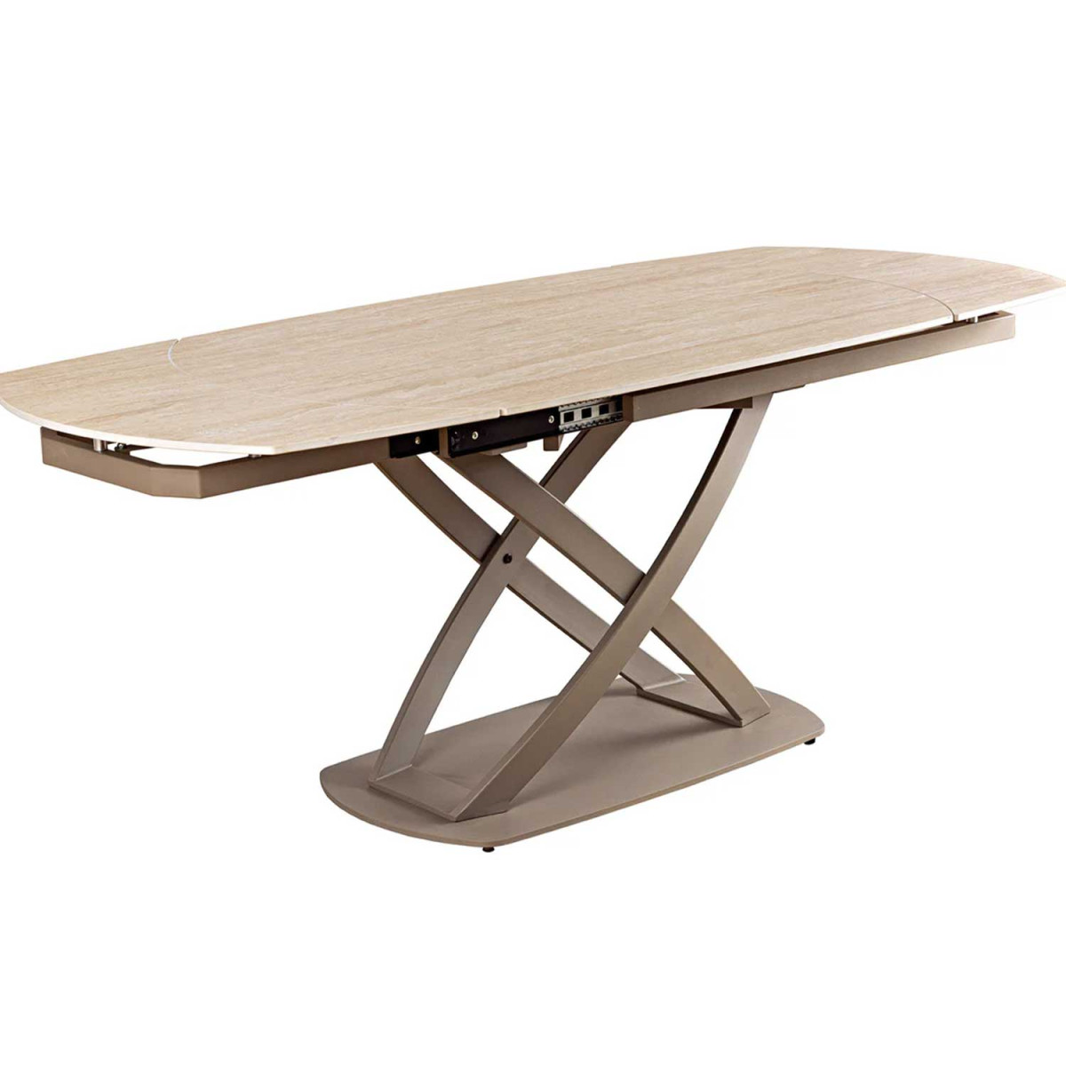 Table à manger extensible aspect travertin 130-190 cm Avarea