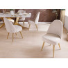 Chaises beige côtelé et pieds dorés Neyron