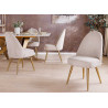 Chaises beige côtelé et pieds dorés Neyron