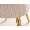 Chaises beige côtelé et pieds dorés Neyron