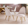 Chaises beige côtelé et pieds dorés Neyron