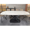 Table à manger extensible céramique marbre blanc 130-190 cm Avarea