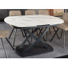Table à manger extensible céramique marbre blanc 130-190 cm Avarea