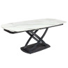Table à manger extensible céramique marbre blanc 130-190 cm Avarea