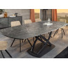 Table extensible céramique aspect marbre anthracite 130-190 cm Avarea
