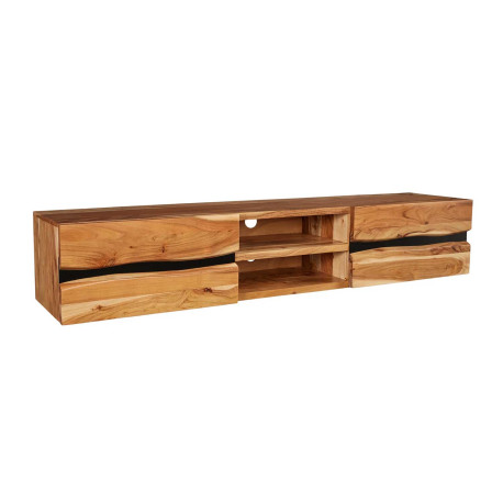 Meuble TV suspendu en acacia 160 cm Lazaro