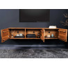 Meuble TV suspendu en sesham 3 portes 160 cm Eliora