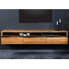 Meuble TV suspendu en acacia 3 tiroirs 160 cm Aeris