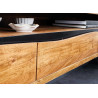 Meuble TV suspendu en acacia 3 tiroirs 160 cm Aeris