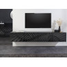 Meuble TV suspendu en manguier noir sculpté 200 cm Elno