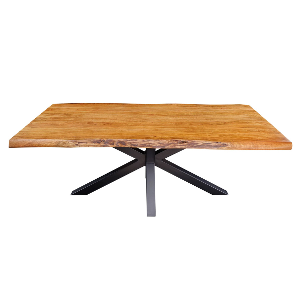 Table à manger rectangulaire acacia et pieds étoile Silan
