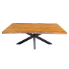Table à manger rectangulaire acacia et pieds étoile Silan