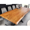 Table à manger rectangulaire acacia et pieds étoile Silan