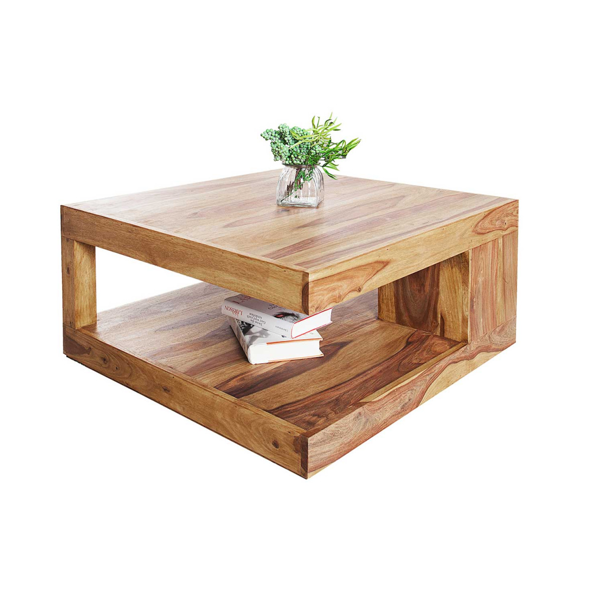 Table basse carrée en sesham 80 cm Sevian