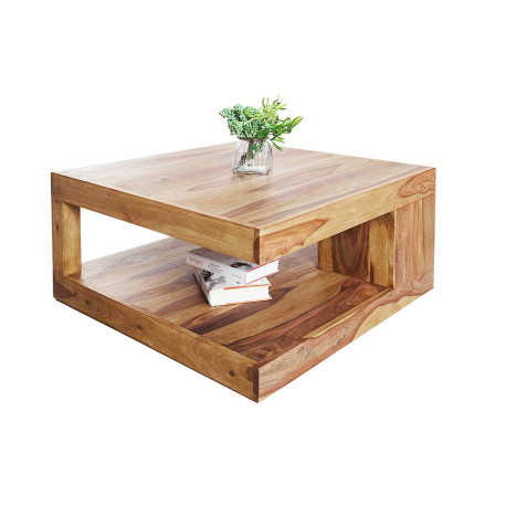 Table basse carrée en sesham 80 cm Sevian