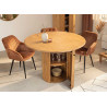Table à manger ronde avec rangement en manguier Riven