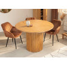 Table à manger ronde avec rangement en manguier Riven