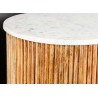 Commode en manguier 2 portes plateau marbre blanc Riven
