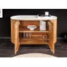 Commode en manguier 2 portes plateau marbre blanc Riven