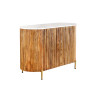 Commode en manguier 2 portes plateau marbre blanc Riven