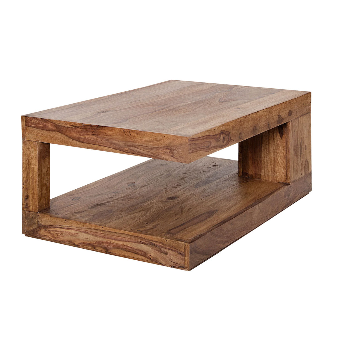Table basse rectangulaire de salon en bois massif Sevian