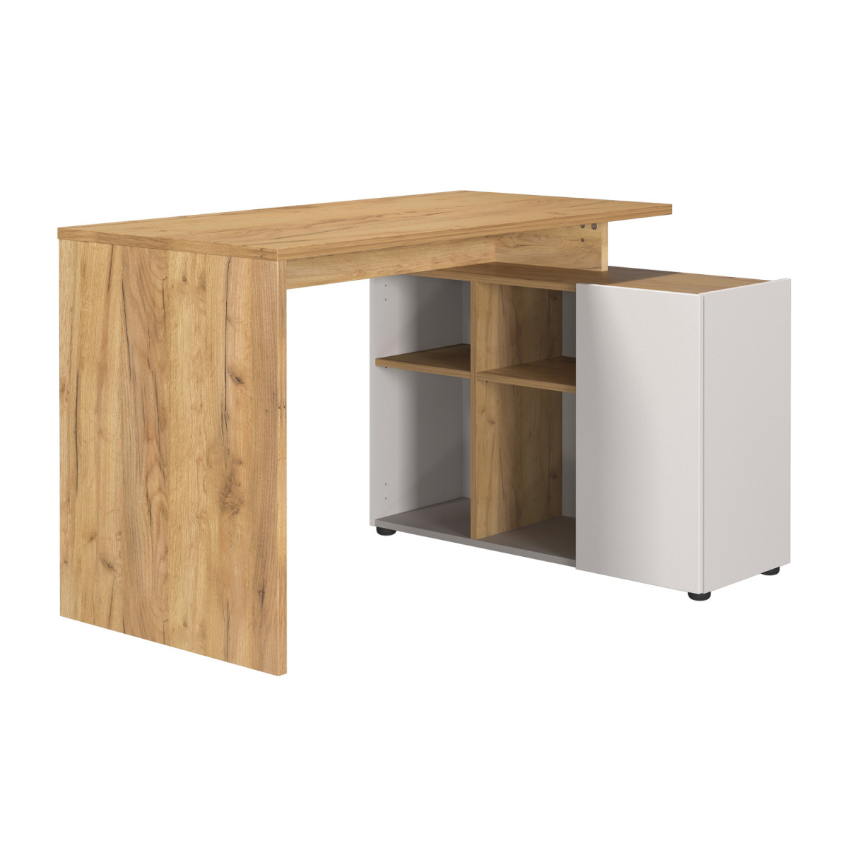 Bureau d'angle chêne et cachemire 120 cm Adrano