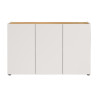 Meuble rangement bureau 3 portes chêne et cachemire Adrano