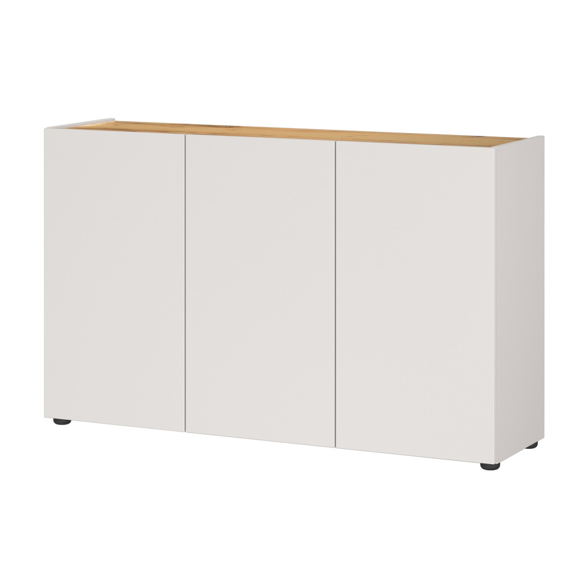 Meuble rangement bureau 3 portes chêne et cachemire Adrano