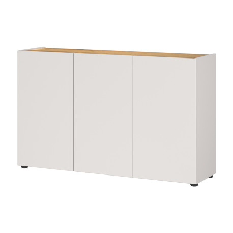 Meuble rangement bureau 3 portes chêne et cachemire Adrano