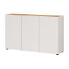 Meuble rangement bureau 3 portes chêne et cachemire Adrano
