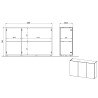 Meuble rangement bureau 3 portes chêne et cachemire Adrano