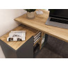 Bureau d'angle chêne et graphite 120 cm Adrano