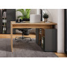Bureau d'angle chêne et graphite 120 cm Adrano
