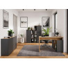 Bureau d'angle chêne et graphite 120 cm Adrano