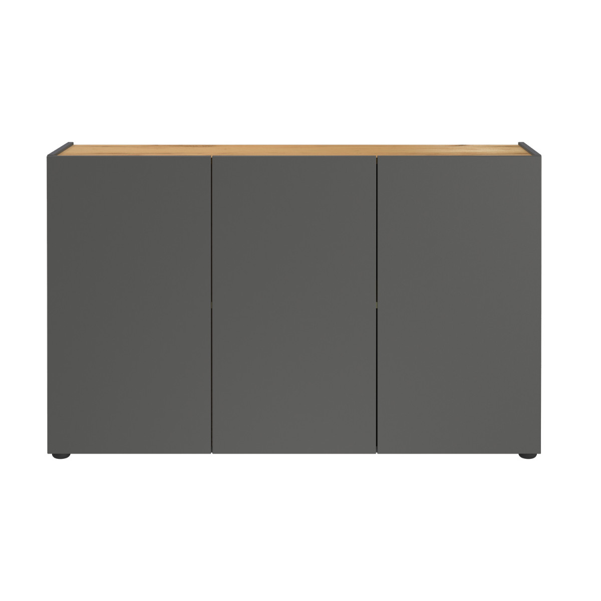 Meuble rangement bureau 3 portes chêne et graphite Adrano