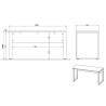 Bureau graphite et métal 150 cm Adrano