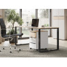 Bureau ordinateur chêne clair et noir 160 cm Oviedo