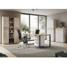 Bureau ordinateur chêne clair et noir 160 cm Oviedo