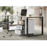 Bureau ordinateur chêne clair et noir 160 cm Oviedo